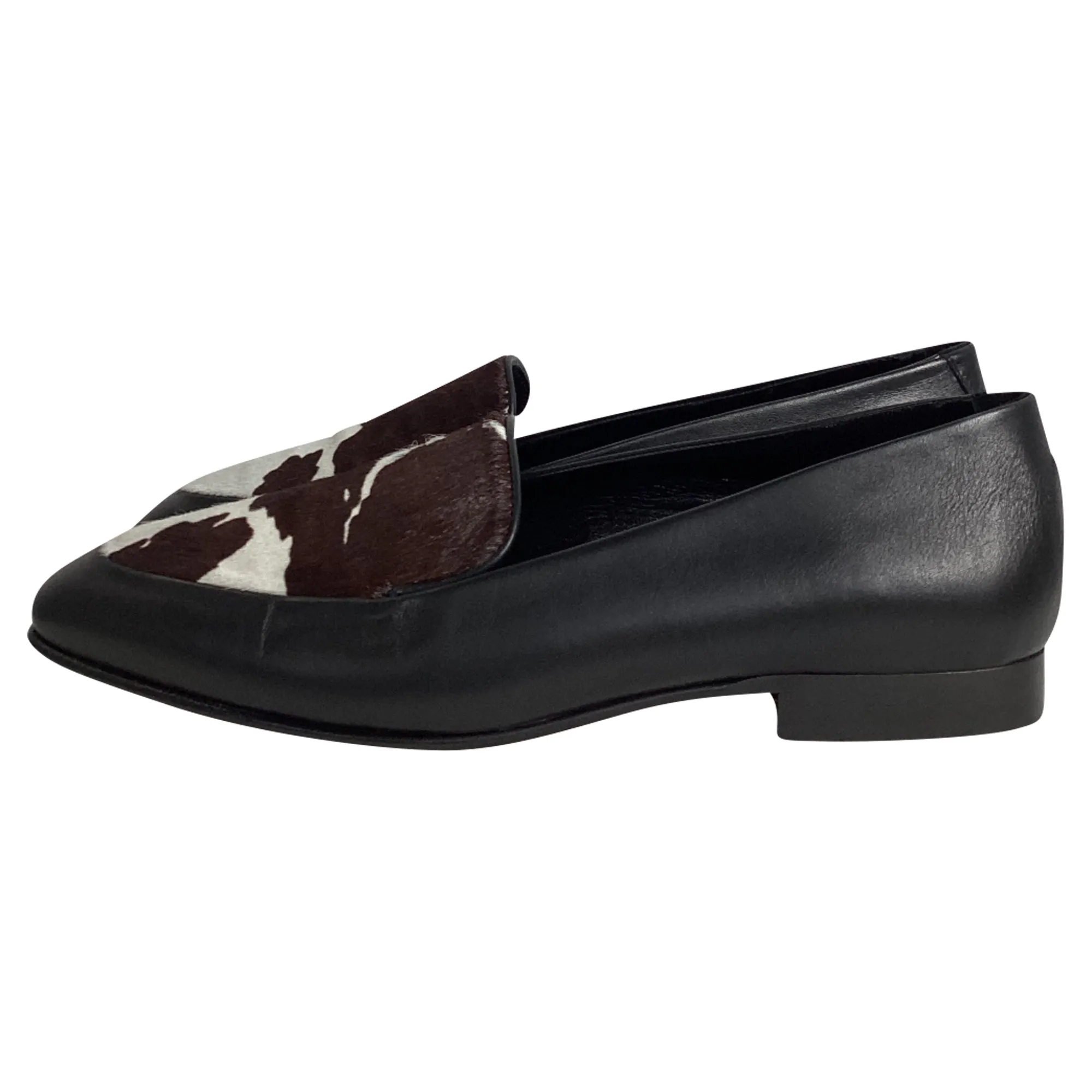 Manolo Blahnik Pitaka Loafers in Black Leather and Calf Hair