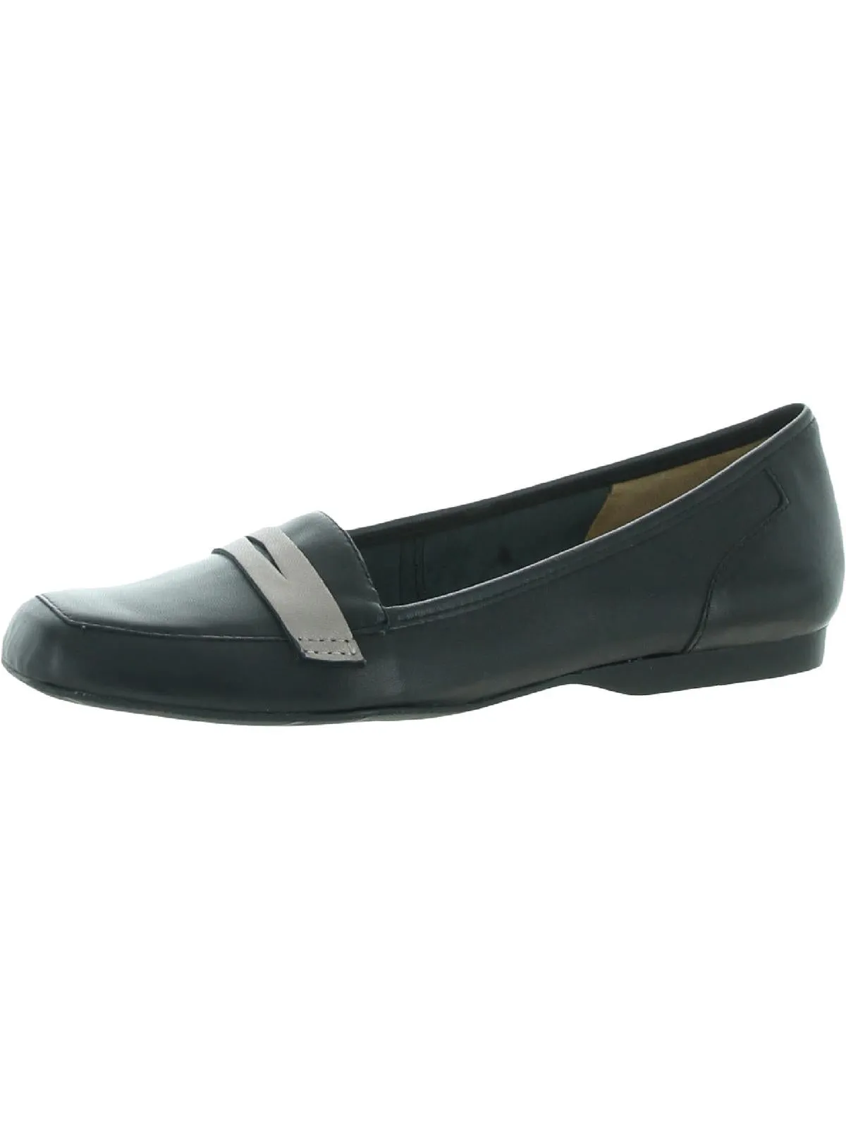 Marlowe Womens Leather Square Toe Penny Loafers