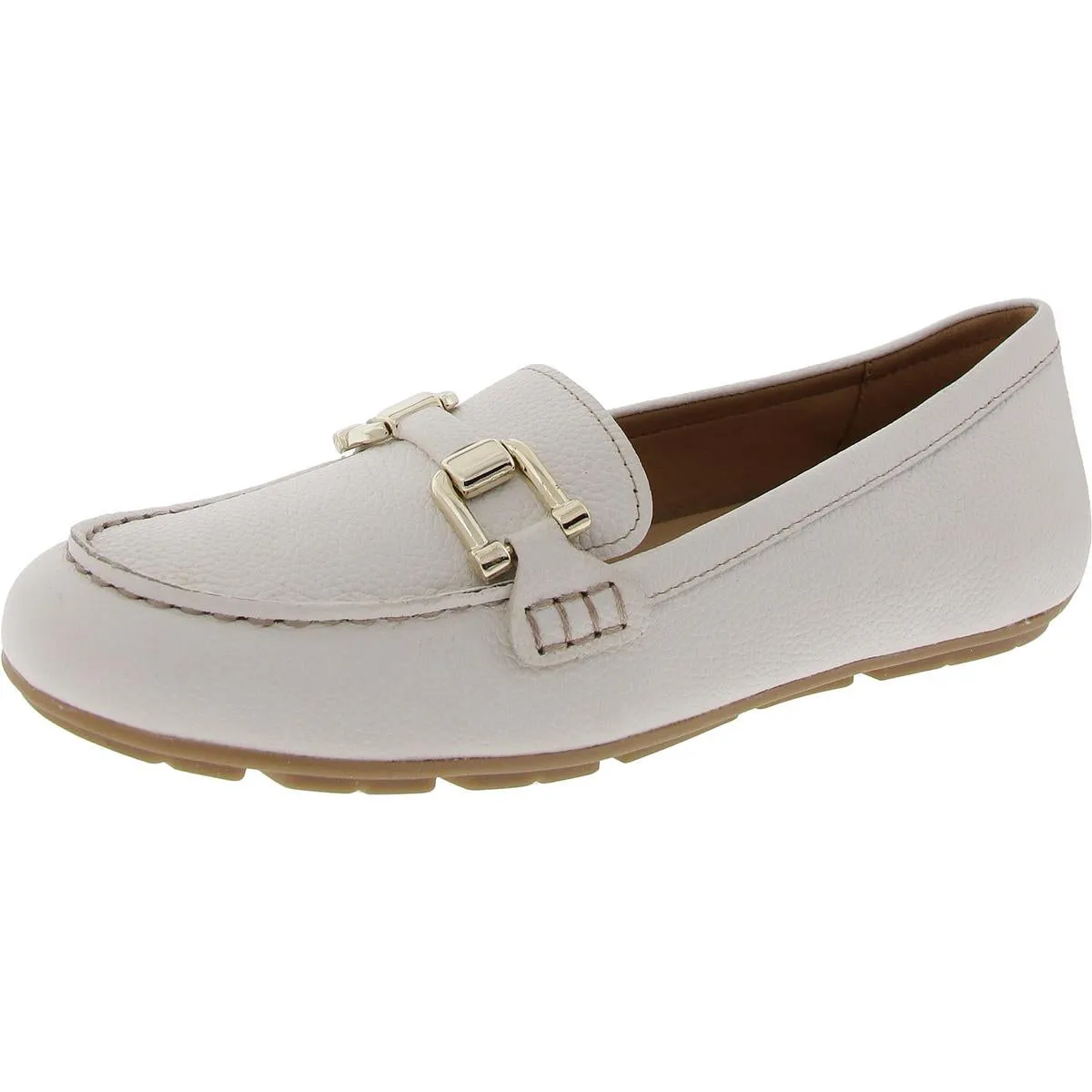 Megan Womens Leather Slip On Loafers