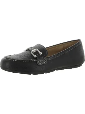 Megan Womens Leather Slip On Loafers