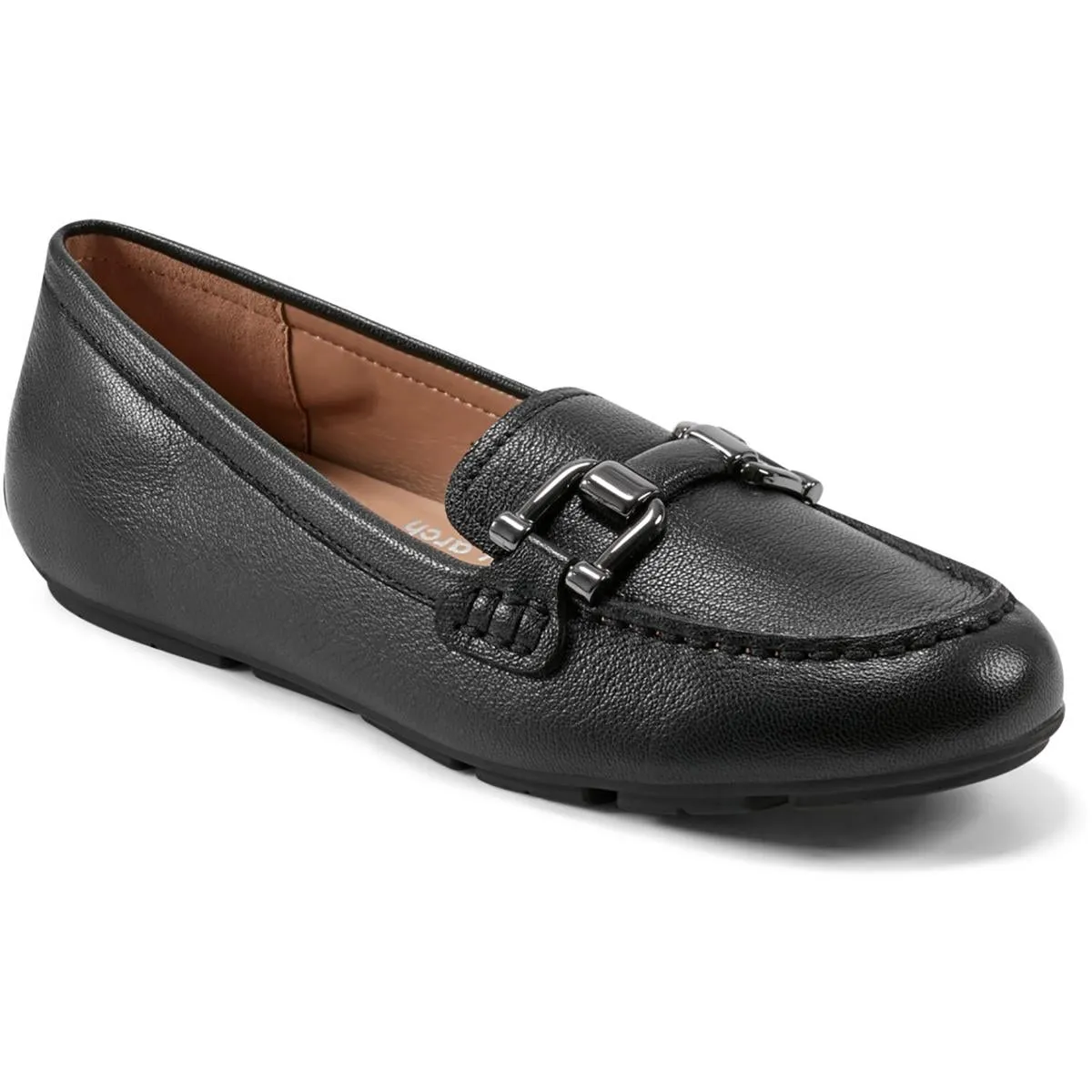 Megan Womens Leather Slip On Loafers