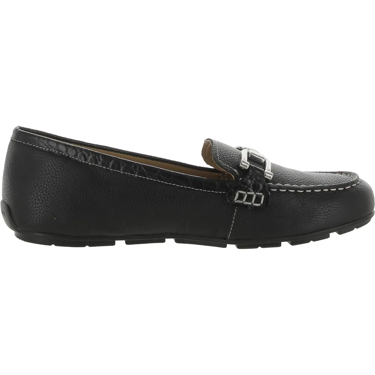 Megan Womens Leather Slip On Loafers