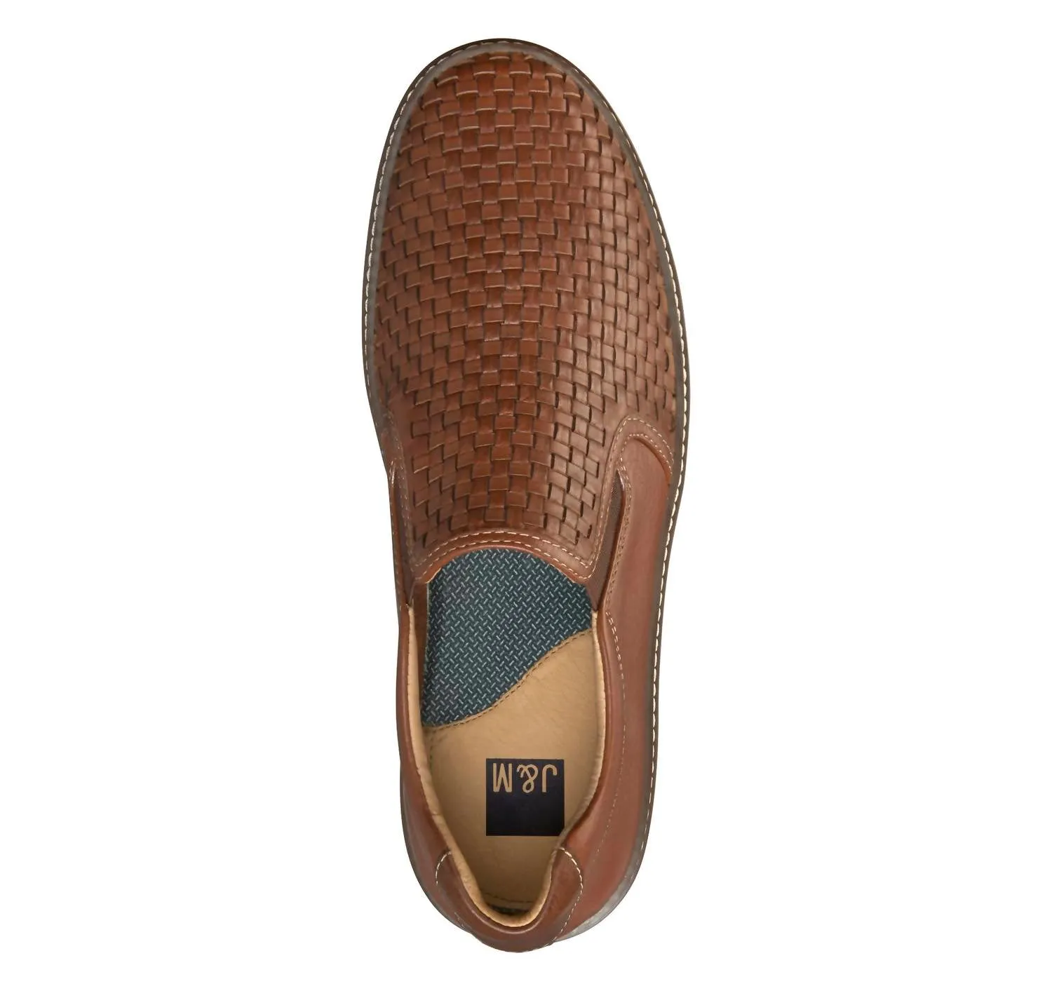 Men Mcguffey Woven Slip-On Shoes In Tan Full Grain