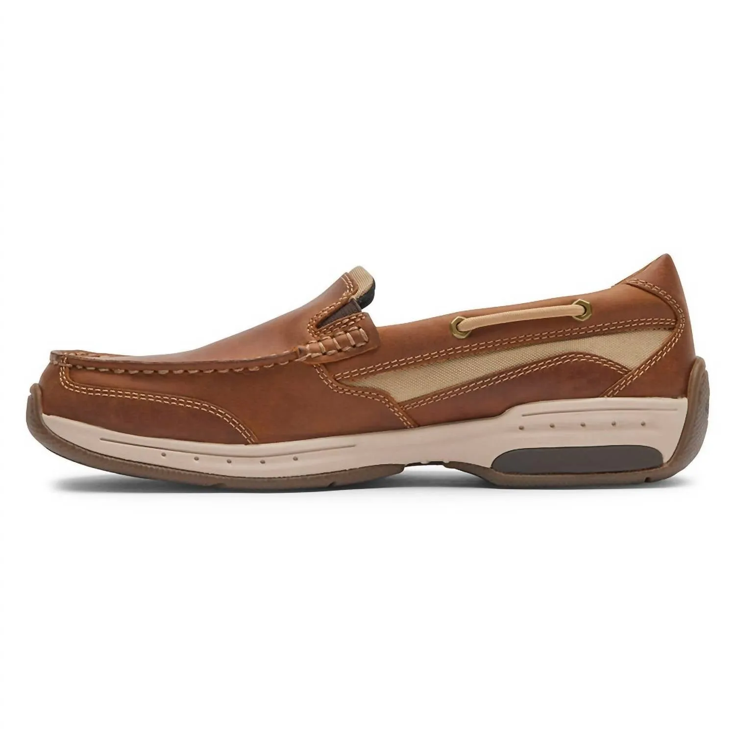 Men's Captain Venetian Boat Shoe In Tan Leather