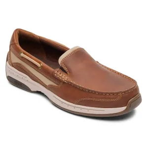 Men's Captain Venetian Boat Shoe In Tan Leather