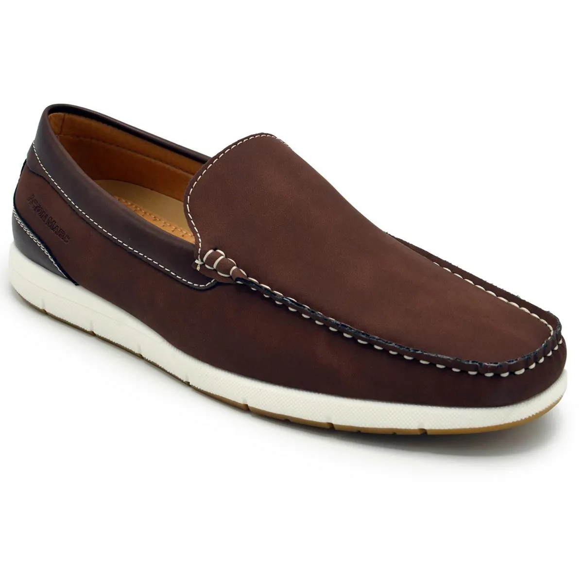 Mens Contrast Trim Synthetic Loafers