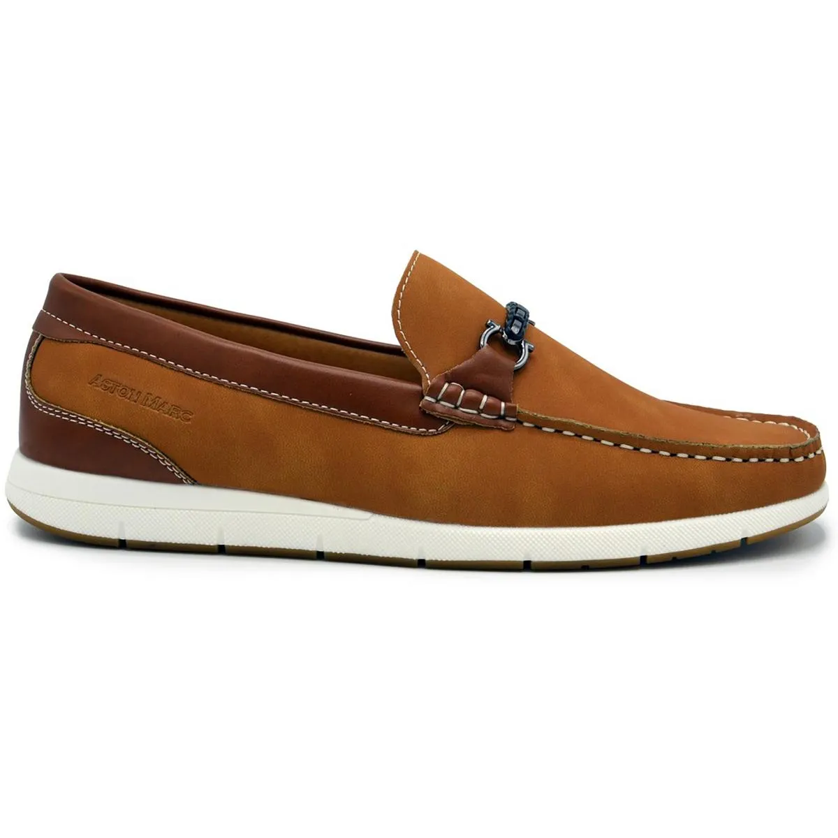 Mens Contrast Trim Synthetic Loafers
