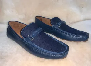Men's Donnie Perforated Nubuck Driver In Indigo