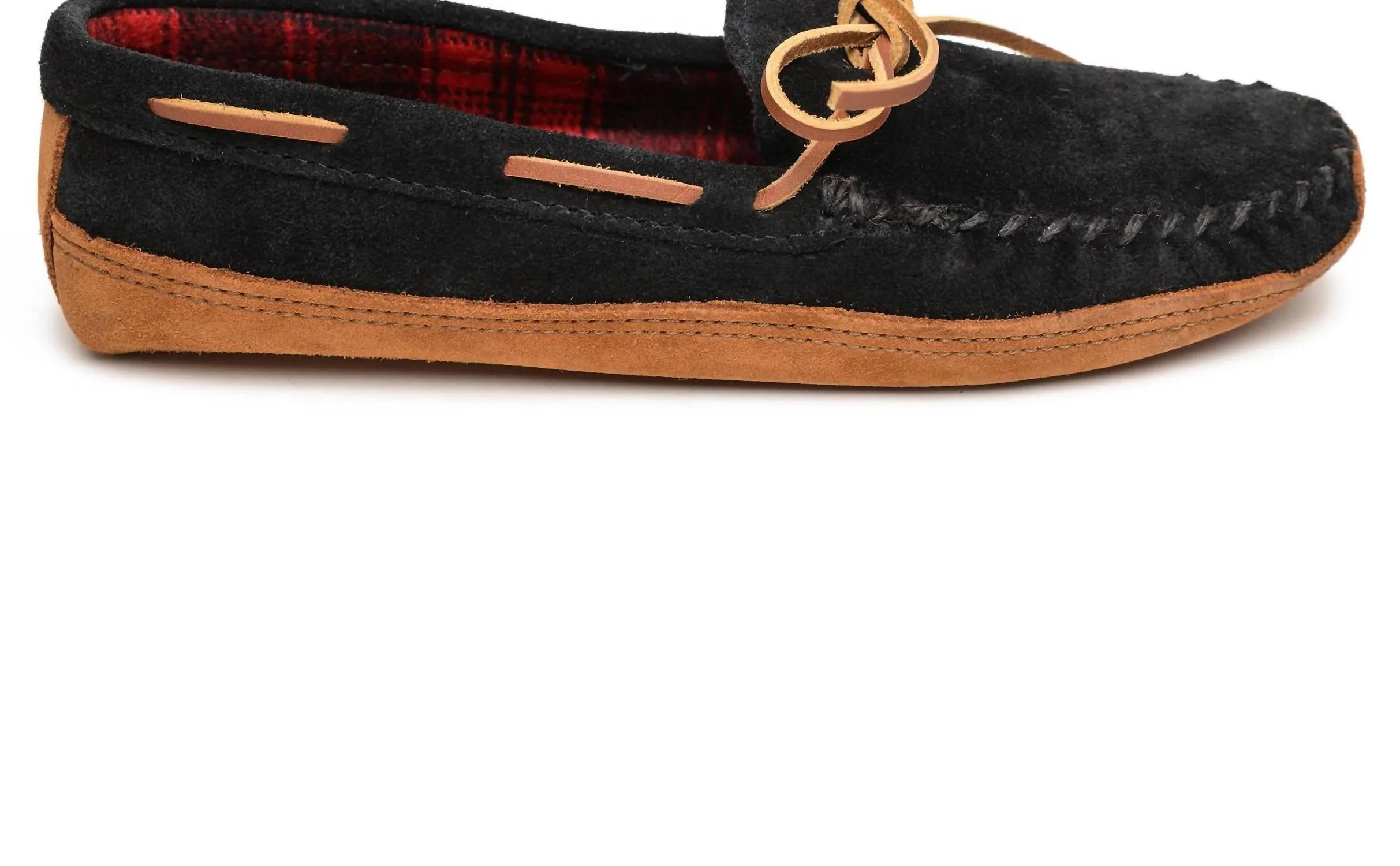 Men's Double Bottom Fleece Moccasin In Black