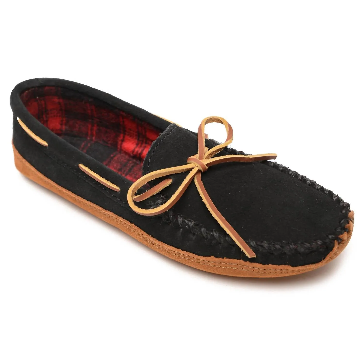 Men's Double Bottom Fleece Moccasin In Black
