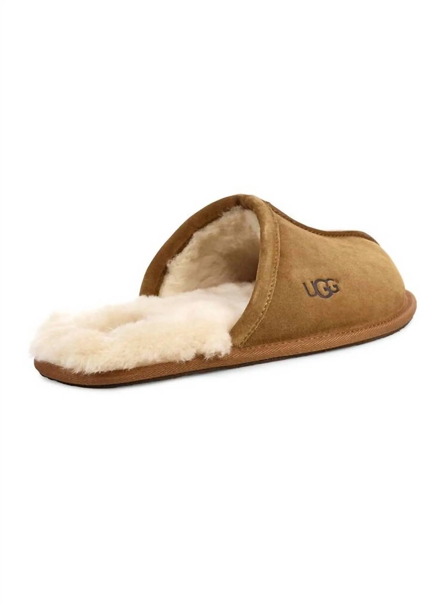 Mens Scuff Slipper In Chestnut