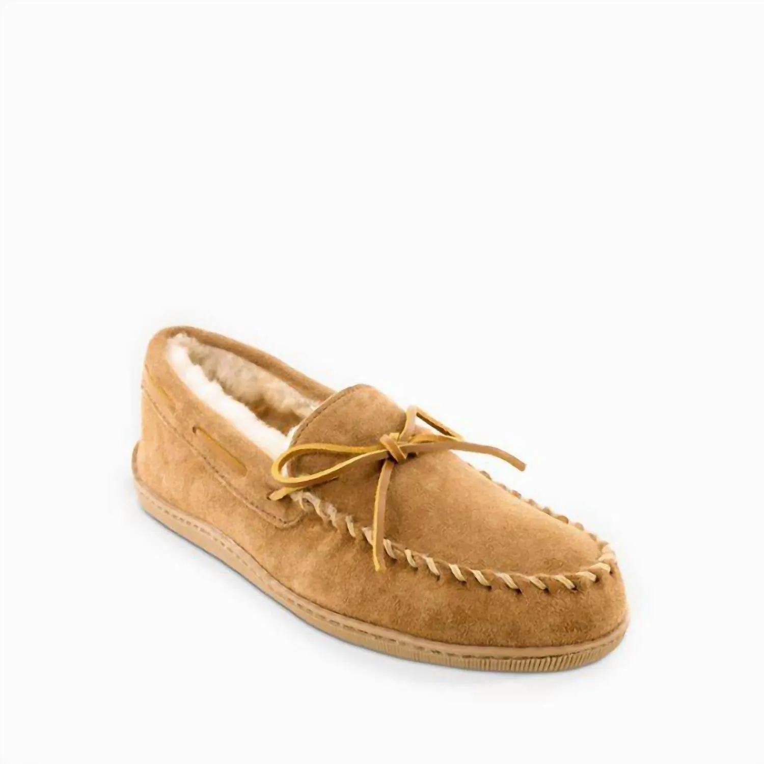Men's Sheepskin Hardsole Moccasin In Tan