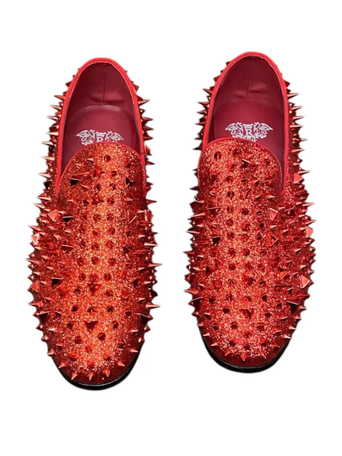 Men's Spiked Glitter Smoker Shoe In Red
