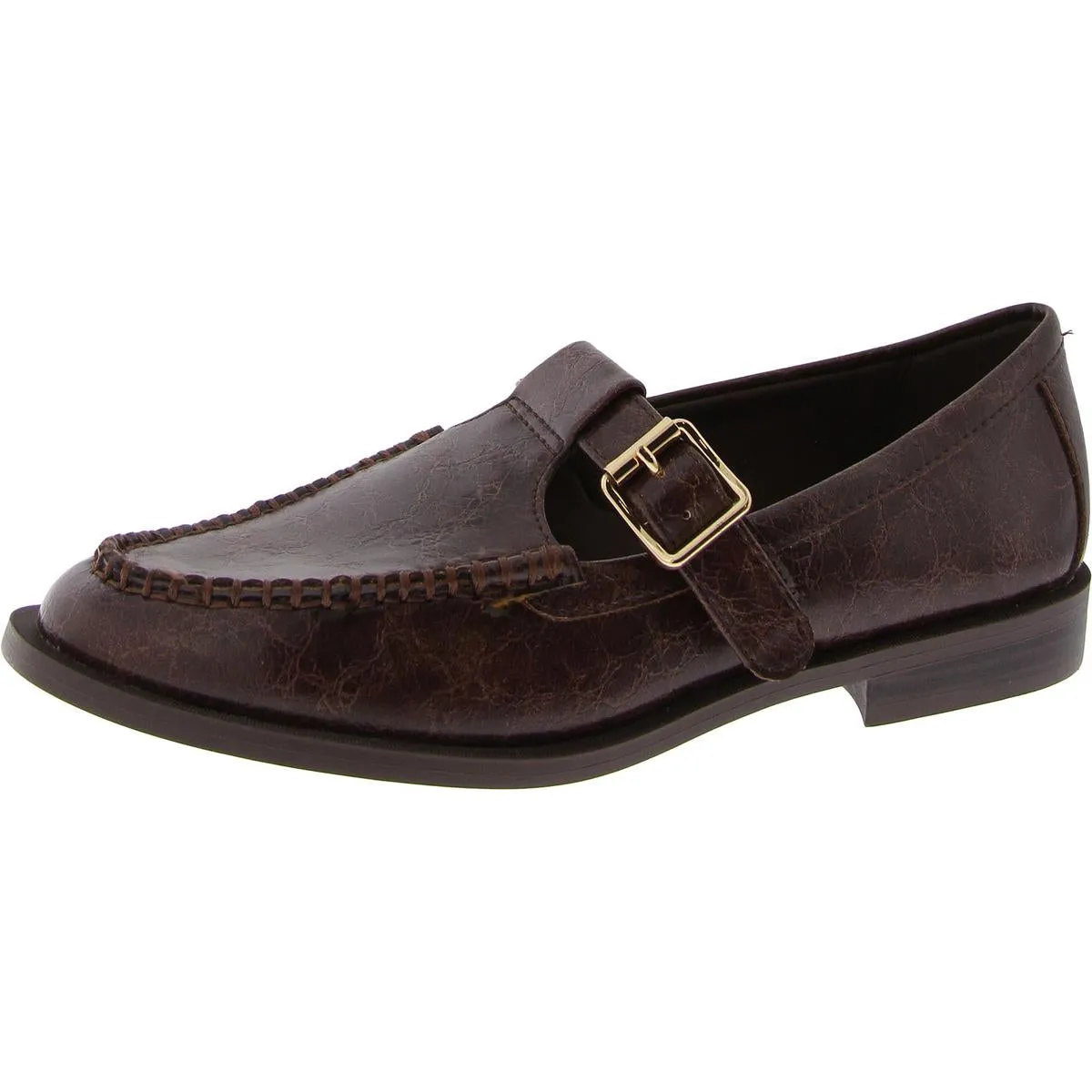 MOCCHA Womens Faux Leather Cushioned Footbed Loafers