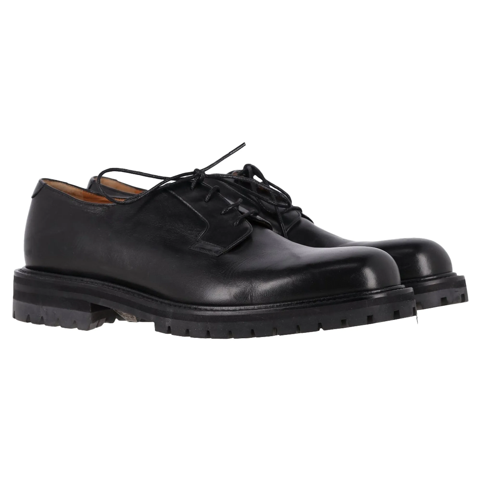 Mr. P Jacques Derby Shoes in Black Leather