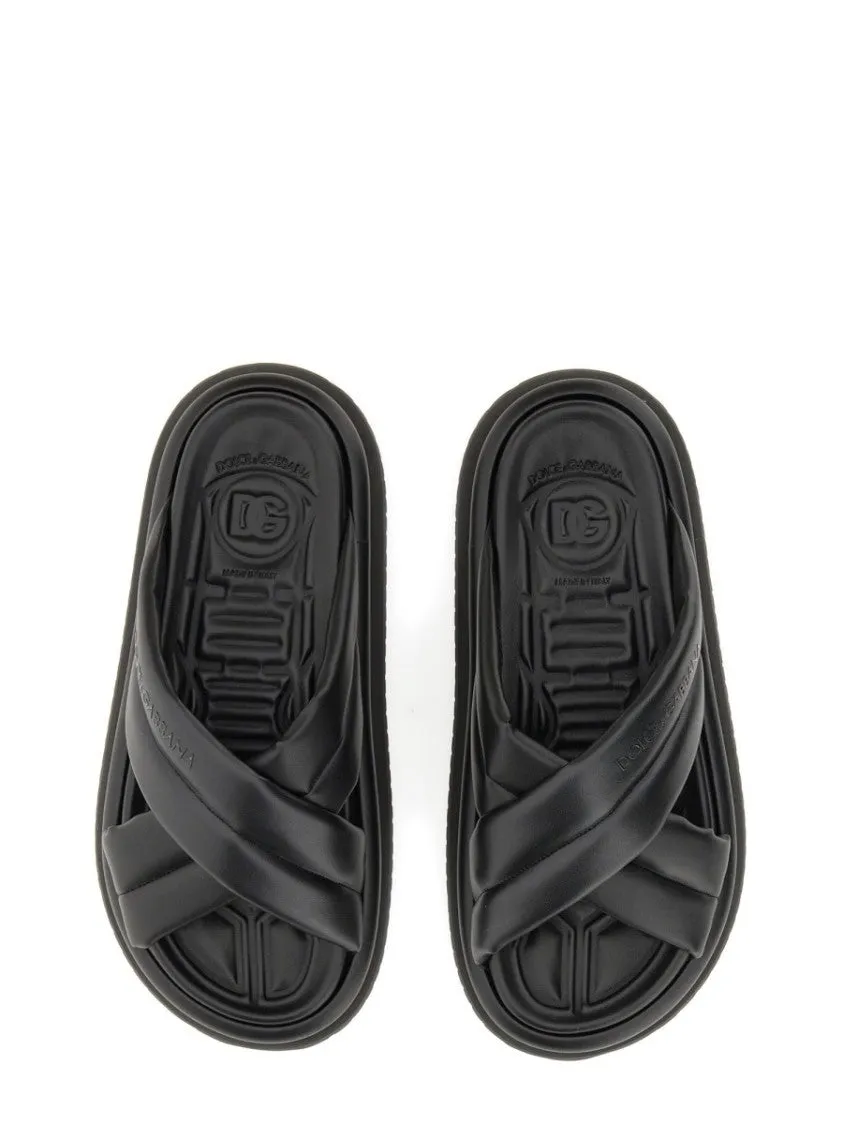 Nappa Effect Fabric Sandal