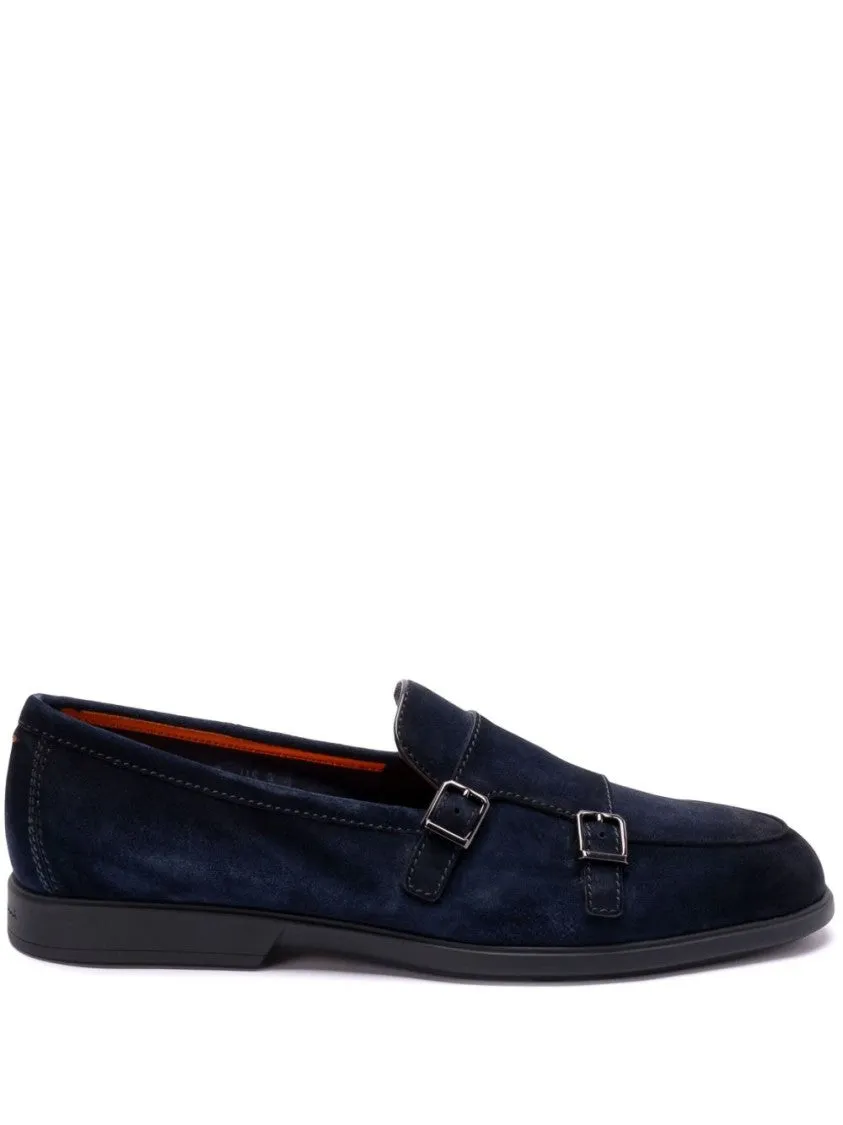 Navy Blue Almond Toe Moccasins