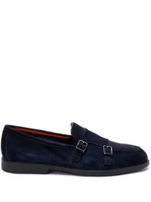 Navy Blue Almond Toe Moccasins