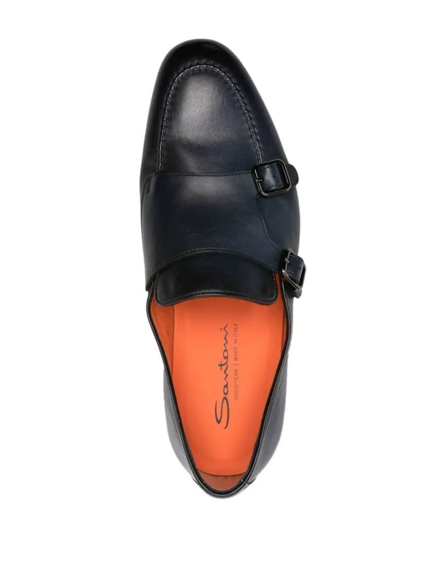 Navy Blue Leather Shoe