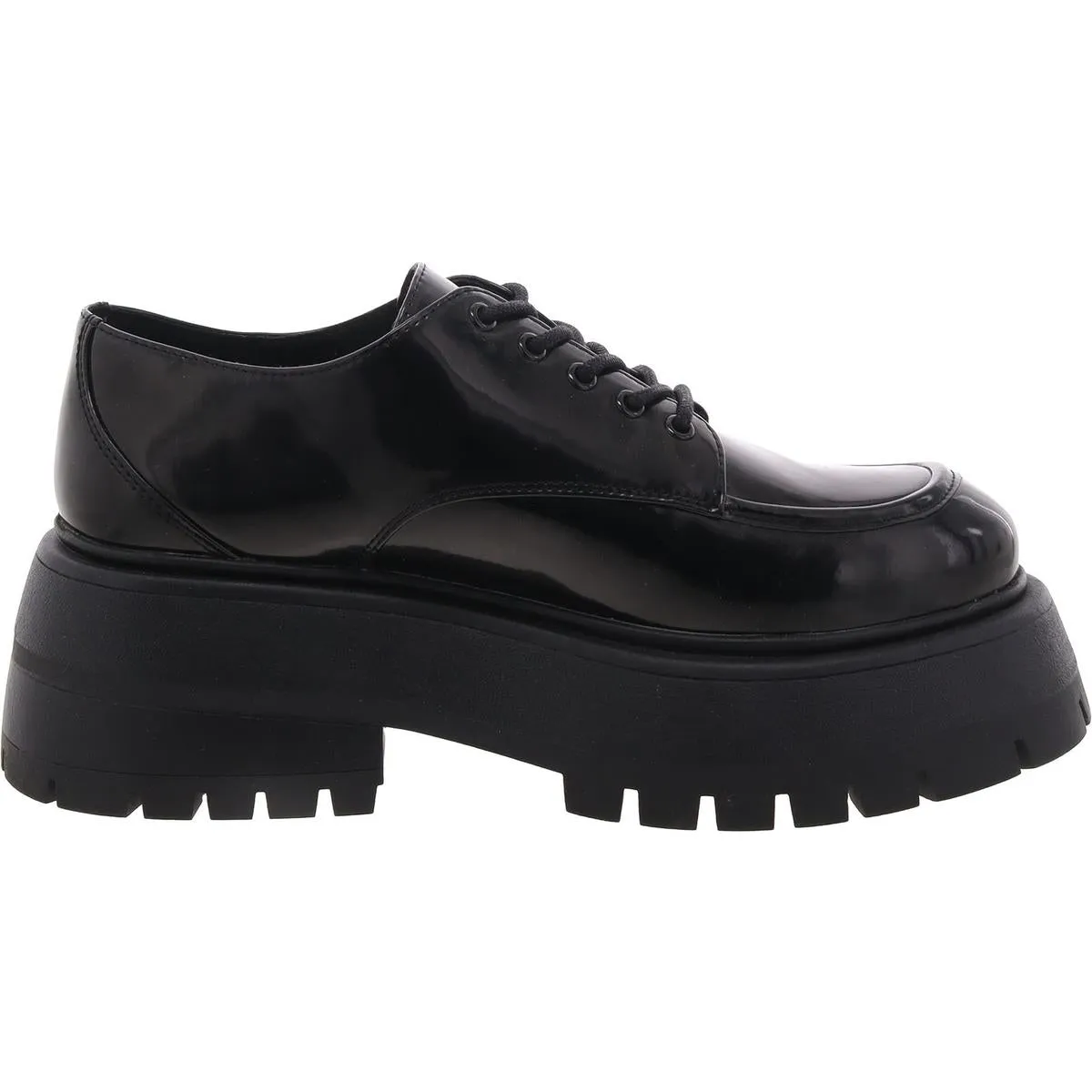 Philipa Womens Faux Leather Lace-Up Loafers