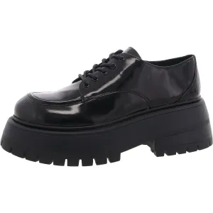 Philipa Womens Faux Leather Lace-Up Loafers