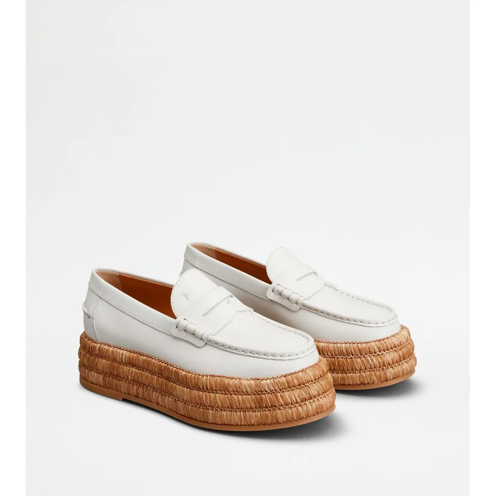 Platform Loafers in Leather