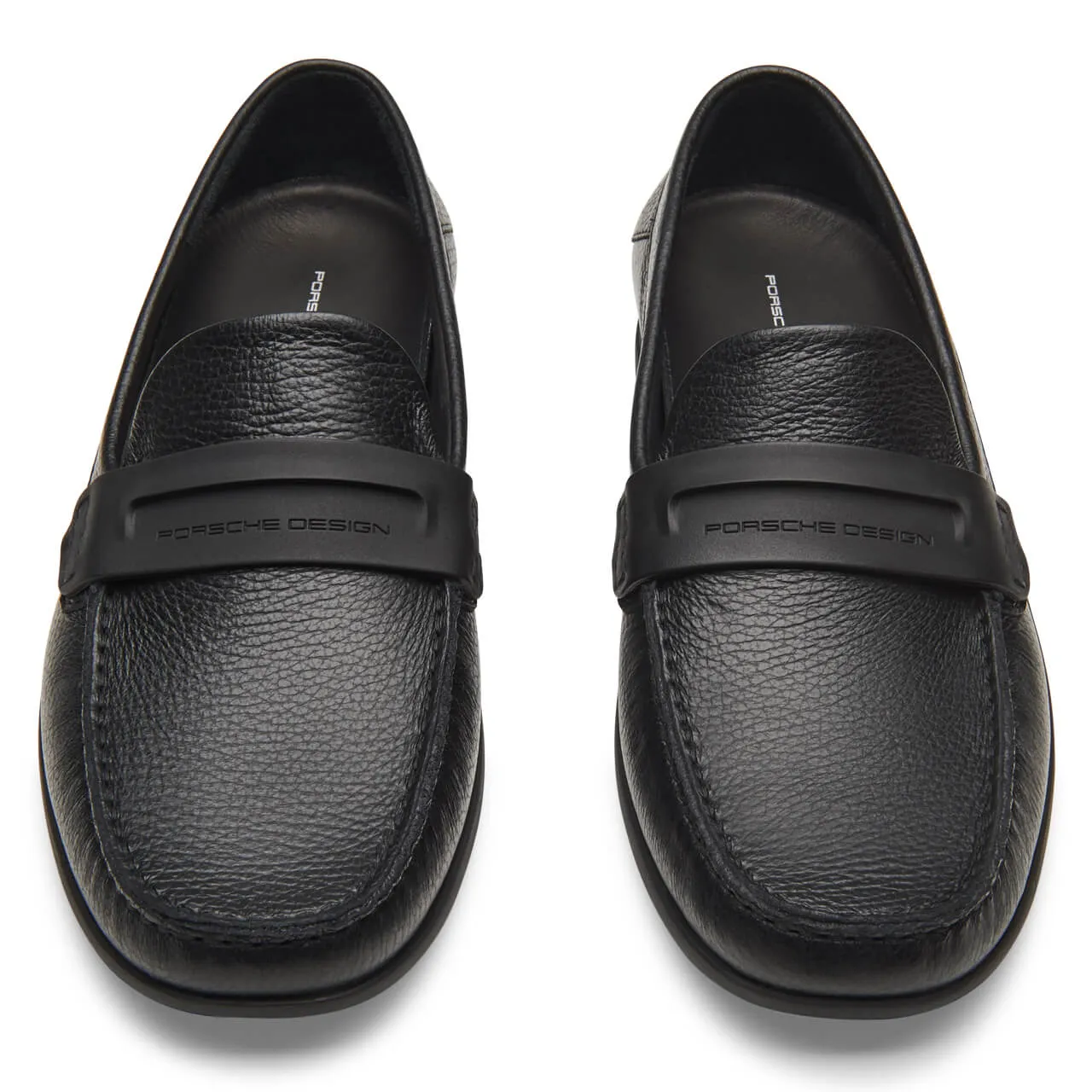 Porsche Design Driver Black Calf Grain Moccasins