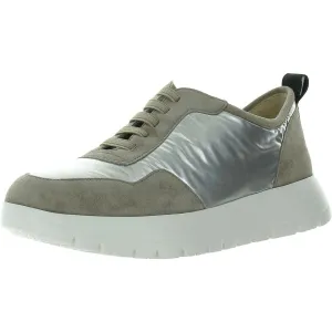 Qadi Womens Metallic Faux Leather Slip-On Sneakers