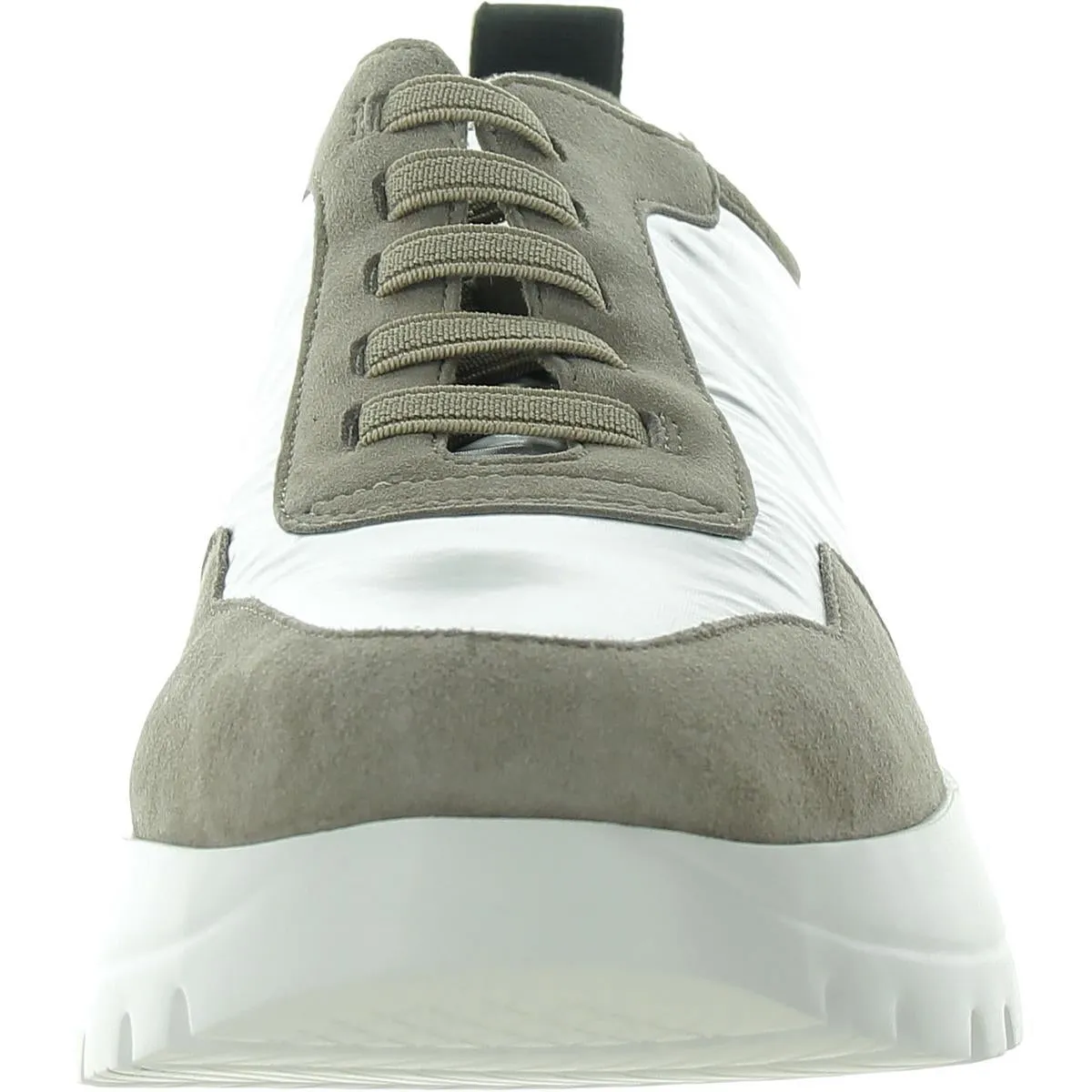 Qadi Womens Metallic Faux Leather Slip-On Sneakers