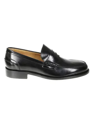 Refined Black Leather Moccasin Loafer