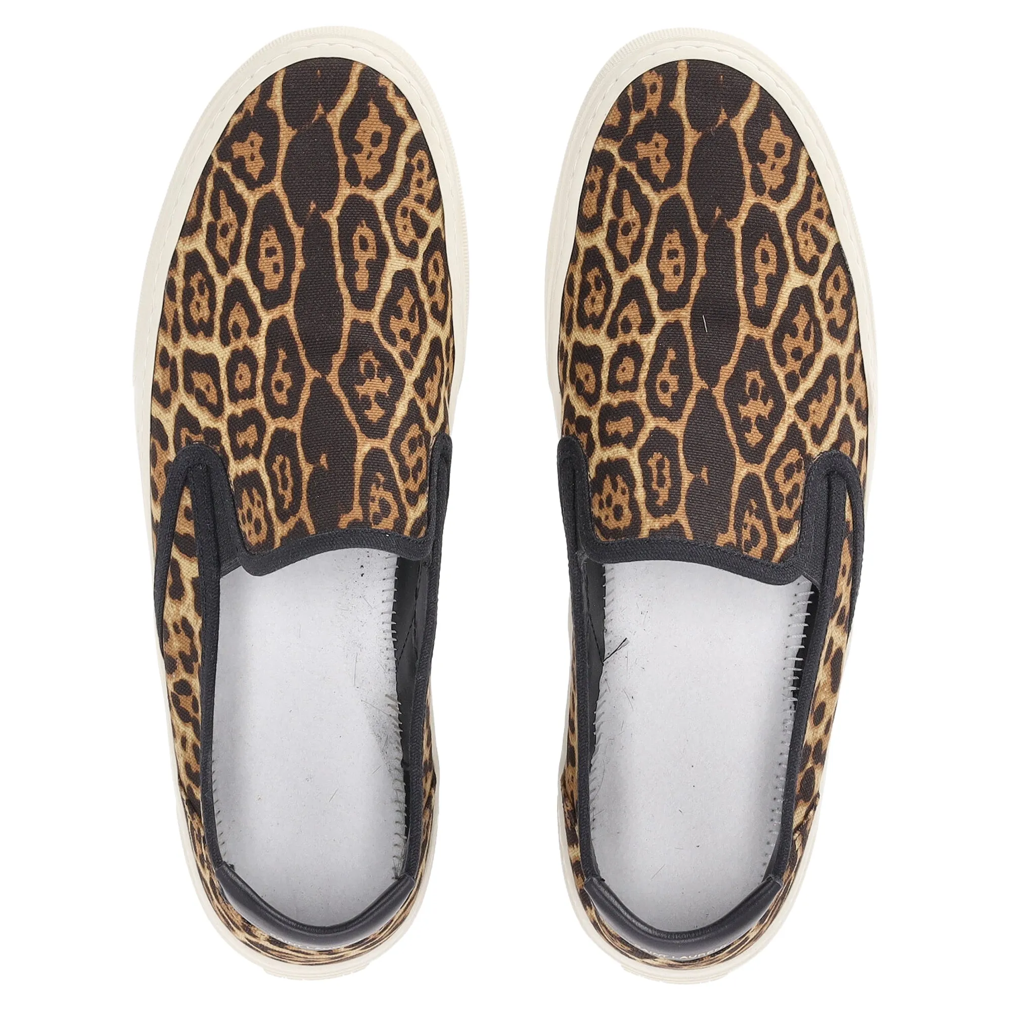 Saint Laurent Venice Leopard Slip On Sneakers in Animal Print Canvas