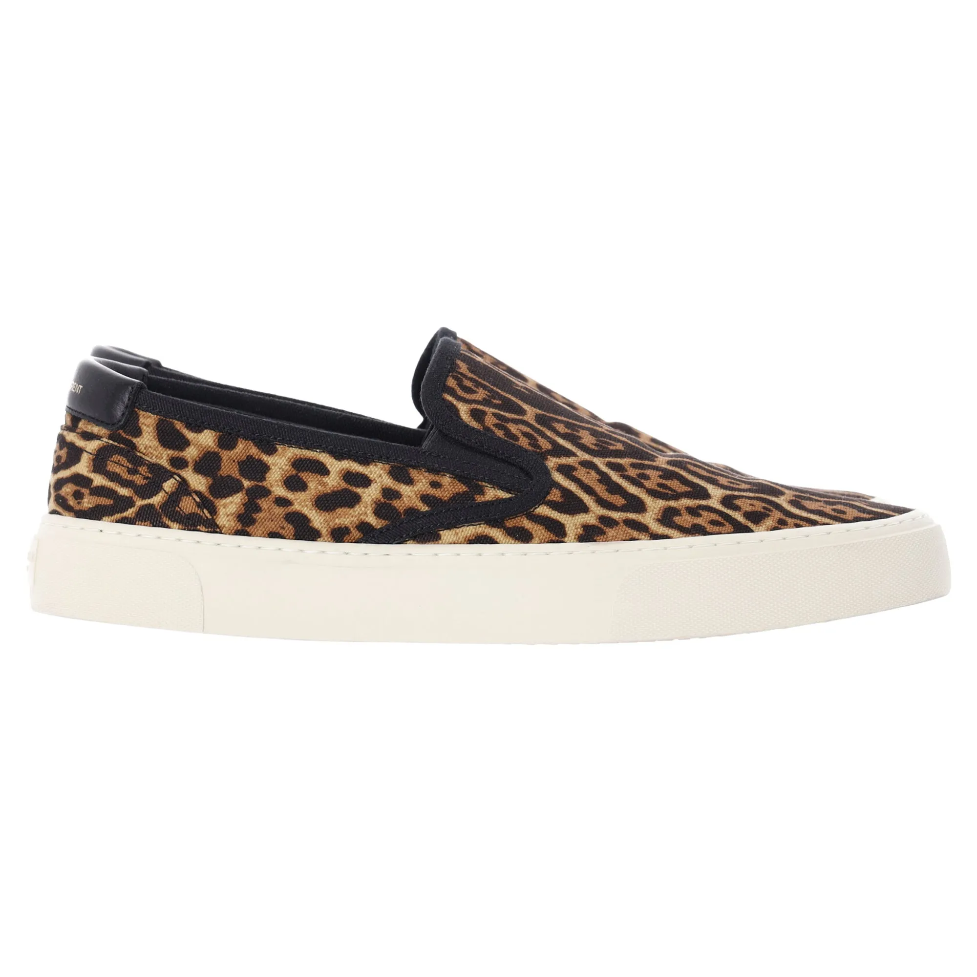 Saint Laurent Venice Leopard Slip On Sneakers in Animal Print Canvas
