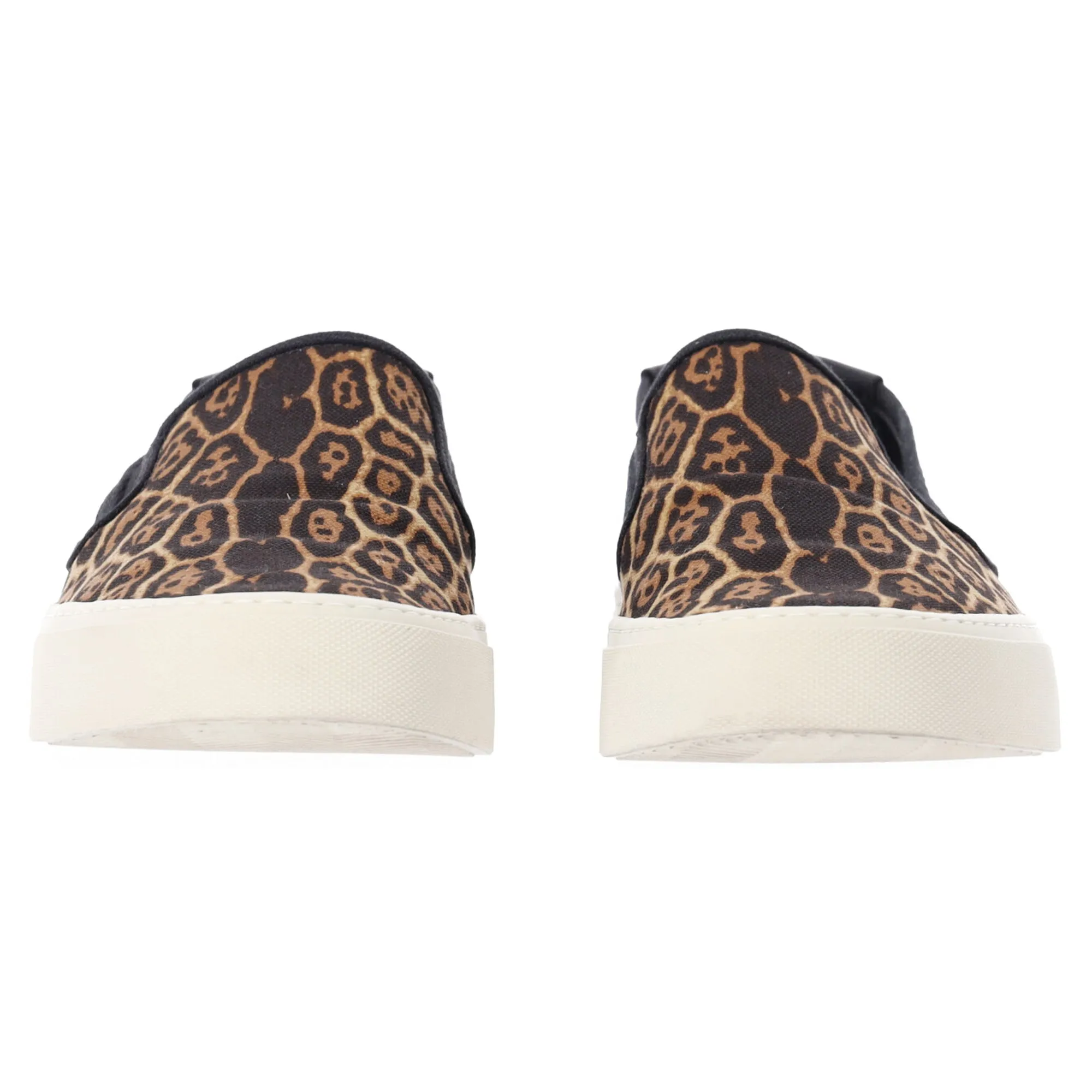 Saint Laurent Venice Leopard Slip On Sneakers in Animal Print Canvas