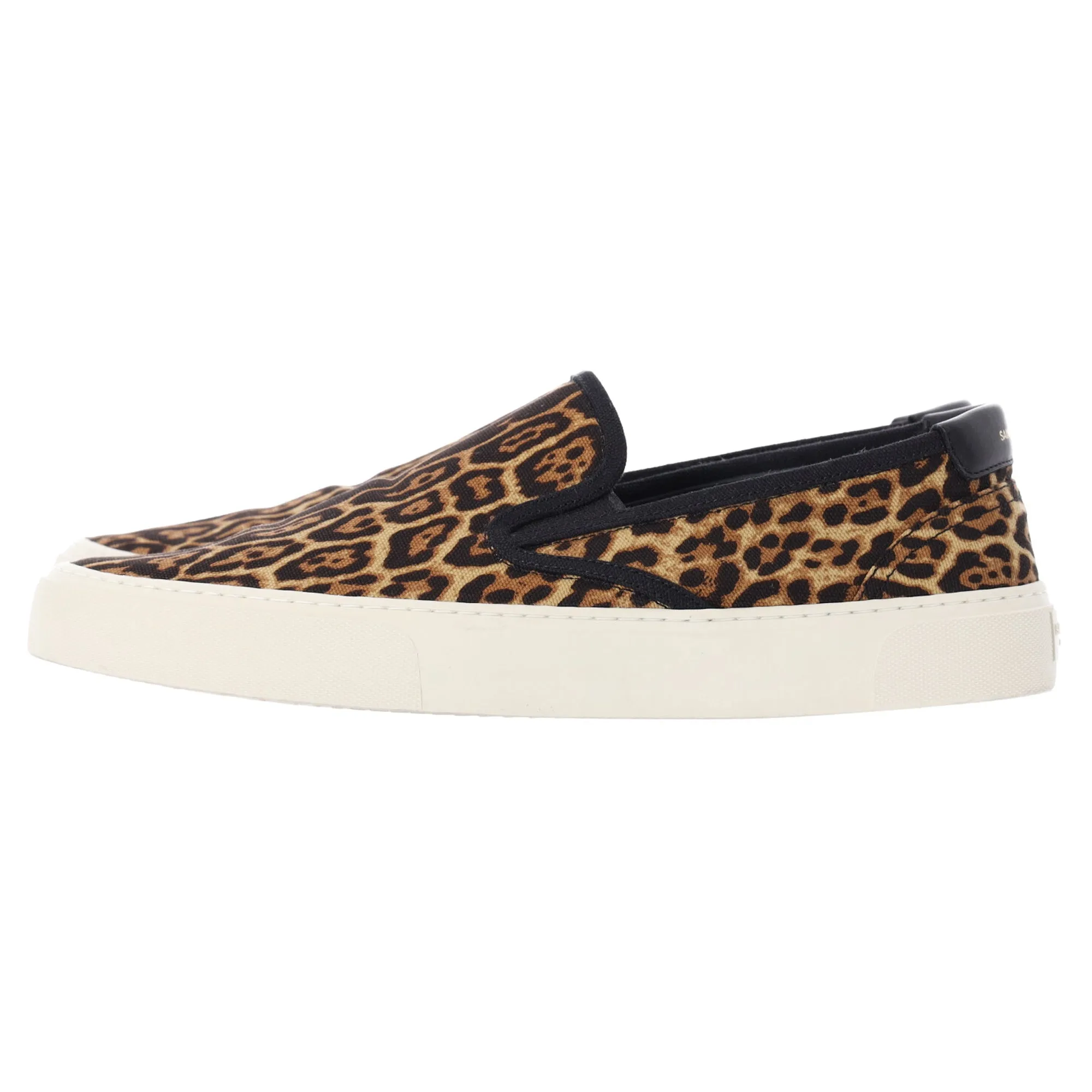 Saint Laurent Venice Leopard Slip On Sneakers in Animal Print Canvas