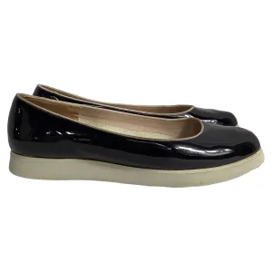 Salvatore Ferragamo Platform Ballet Flats in Black Patent Leather