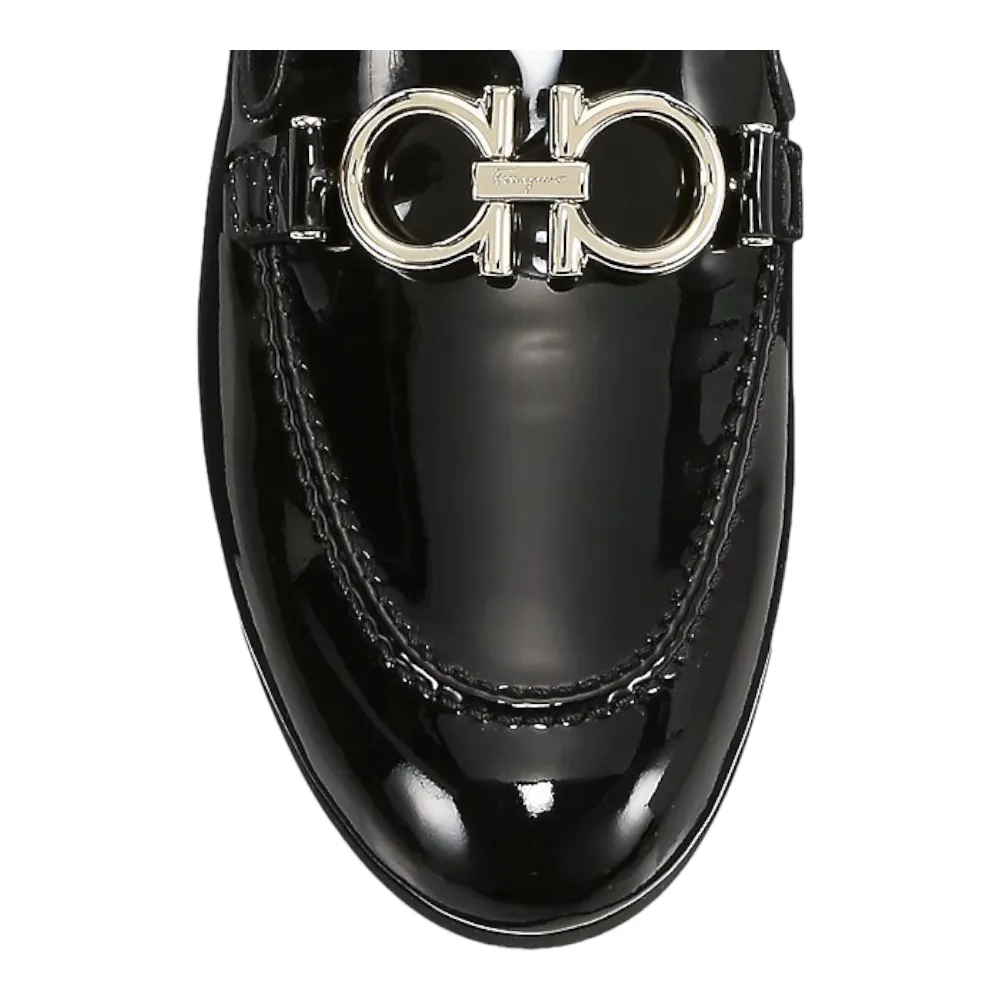 SALVATORE FERRAGAMO Trifoglio Women's 727758 Black Shoe