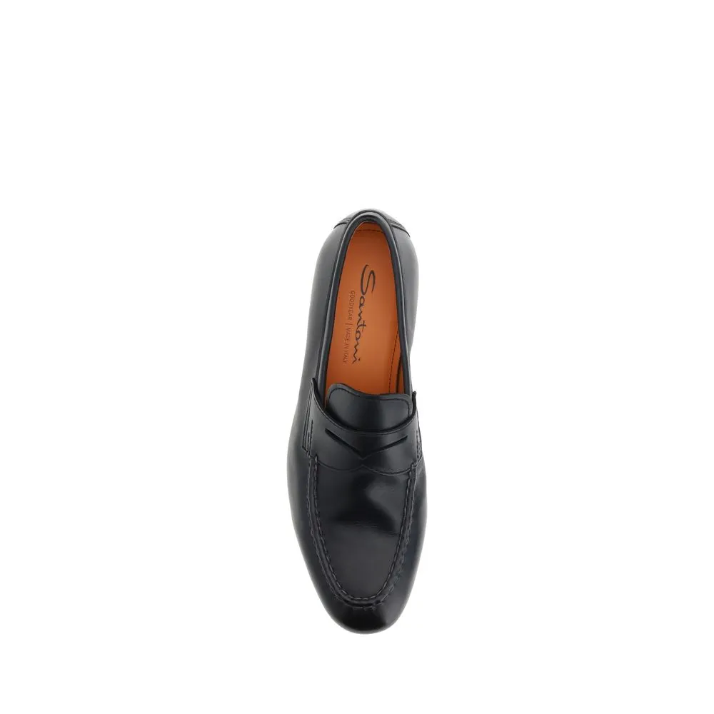 Santoni Leather Men's Loafers