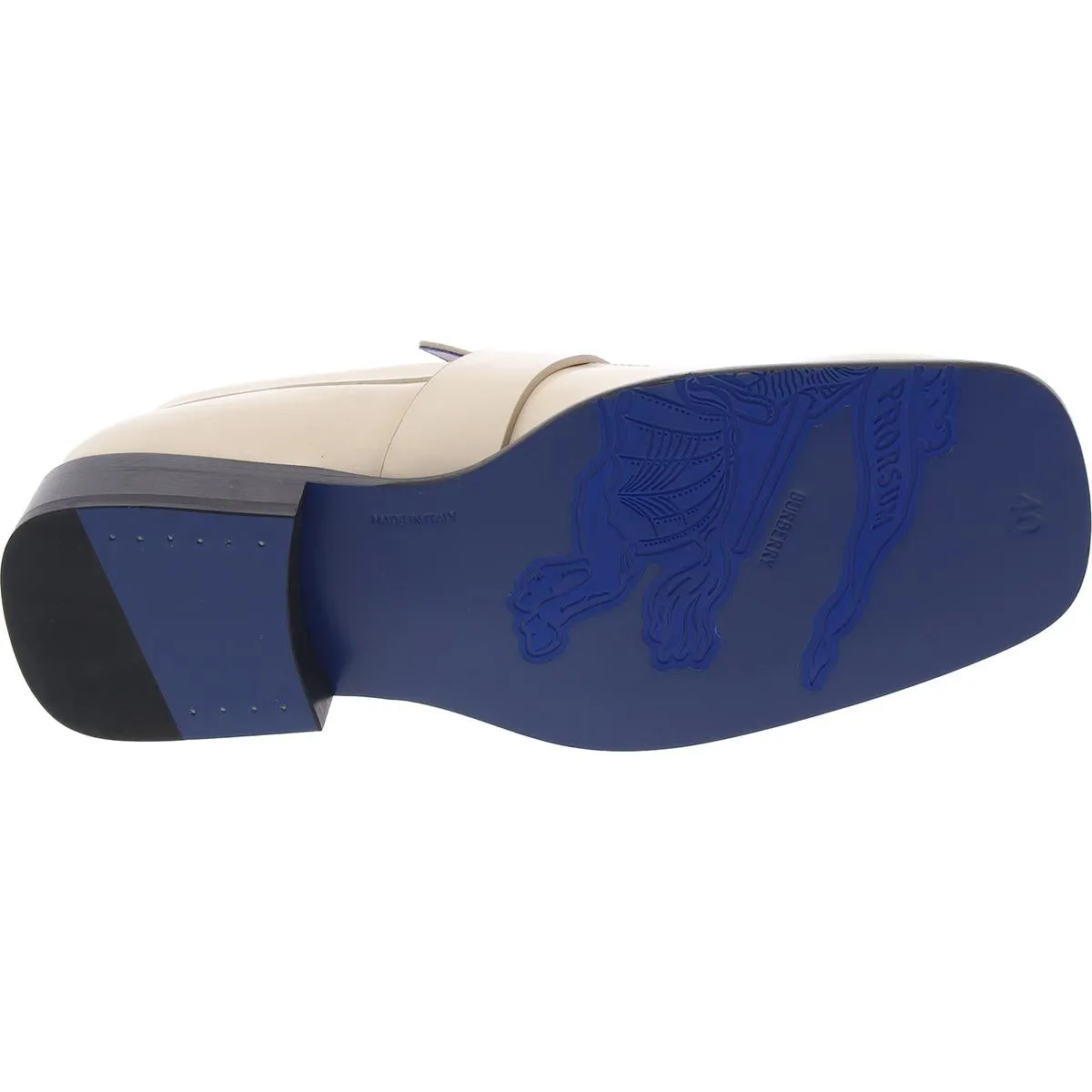 Shield Loafers Mens Block Heel Leather Loafers