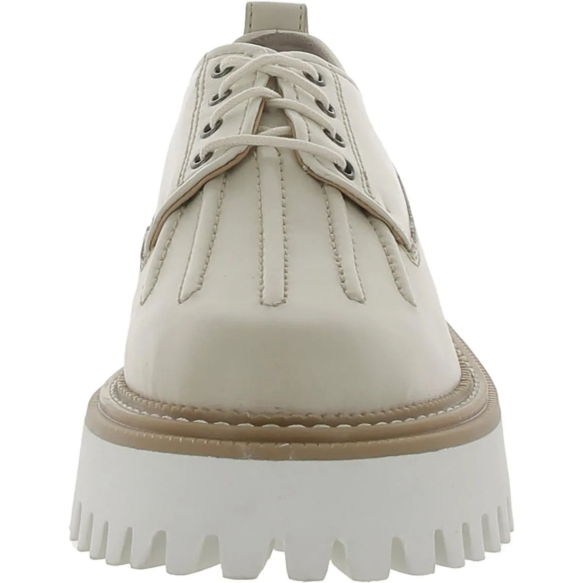 Silly Me Womens Leather Lugged Sole Loafers