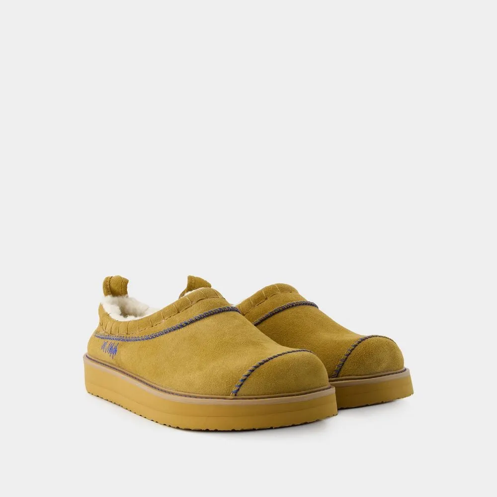 Slides Slip On - Leather - Camel