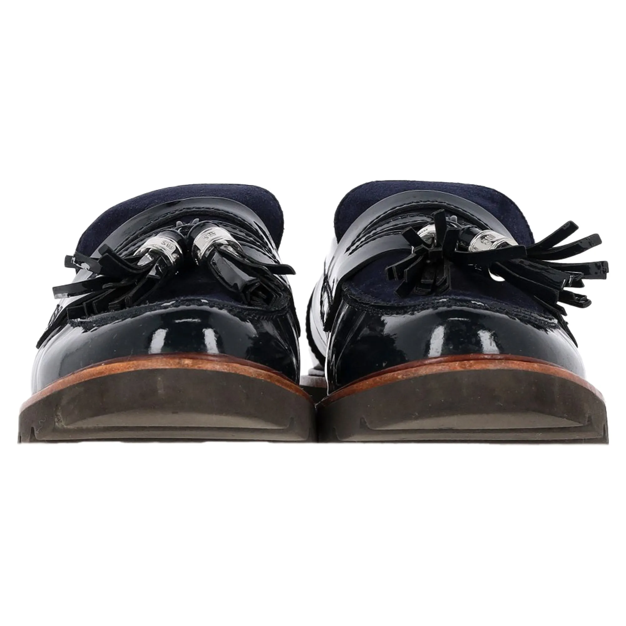 Stuart Weitzman Manila Loafers in Navy Blue Patent Leather