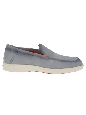 Suede Moccasin With Round Toe And Signature Detail
