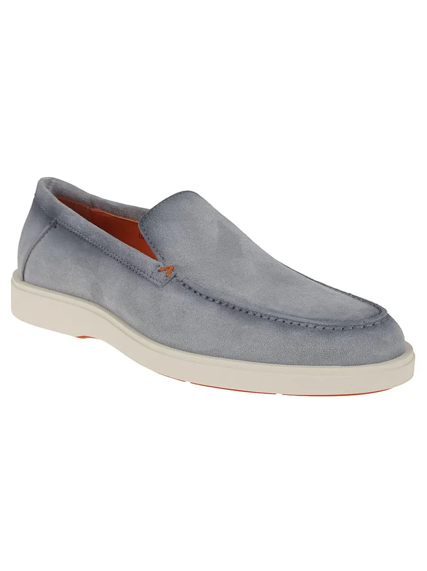 Suede Moccasin With Round Toe And Signature Detail