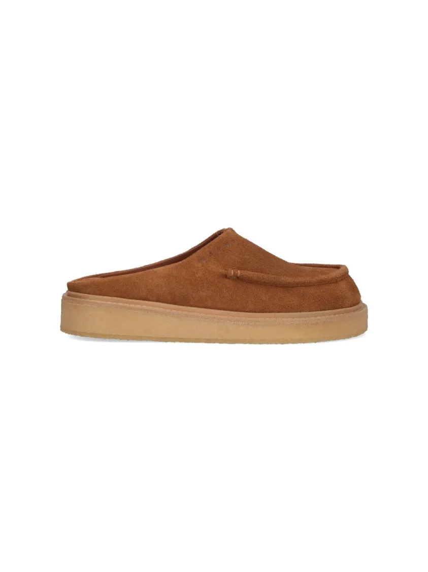 Suede Sabots  Brown