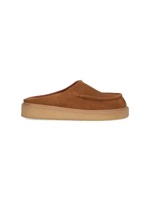 Suede Sabots  Brown