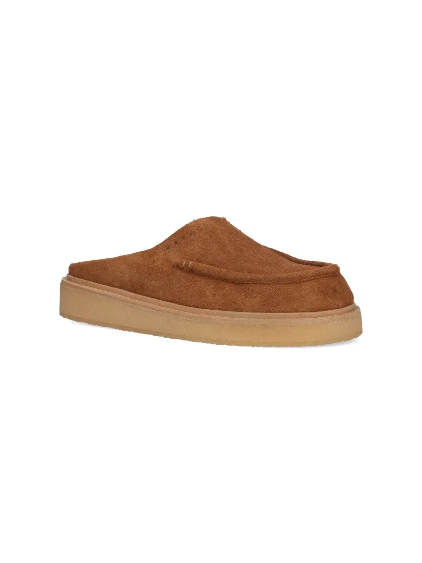 Suede Sabots  Brown