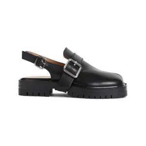 Tabi County Black Leather Sandals
