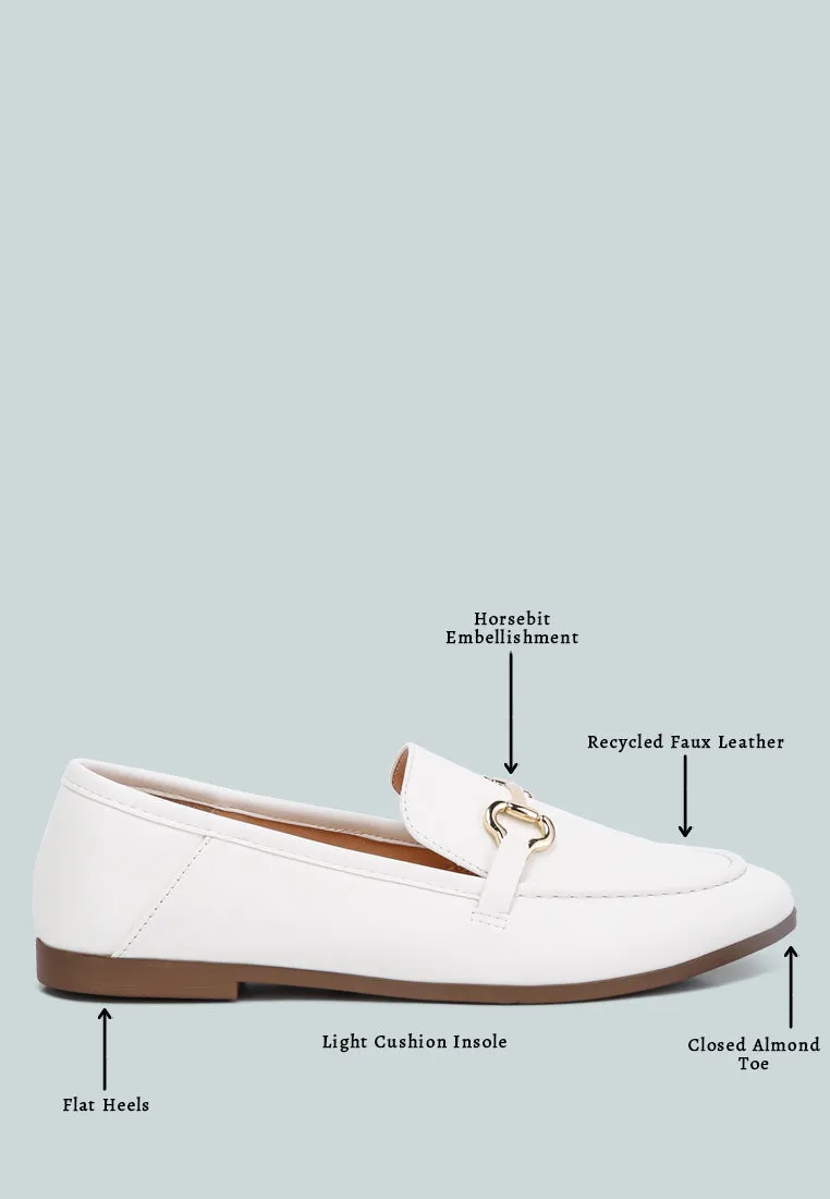 talula horsebit embellished faux leather loafers