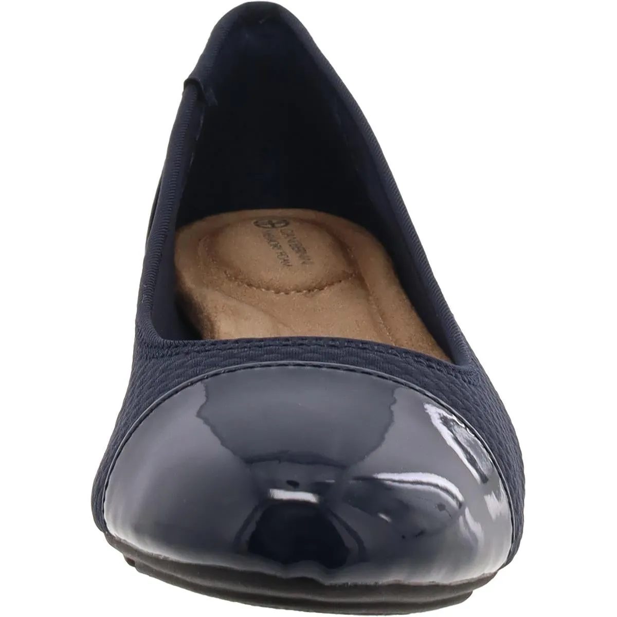Taylee Womens Patent Trim Loafer Ballet Flats