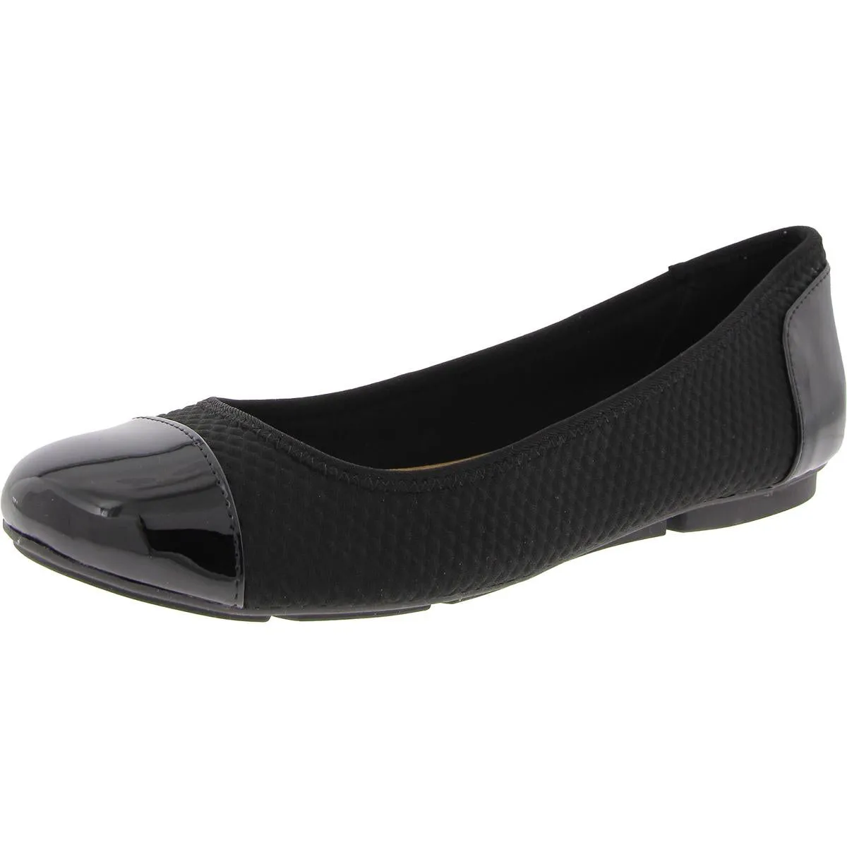 Taylee Womens Patent Trim Loafer Ballet Flats